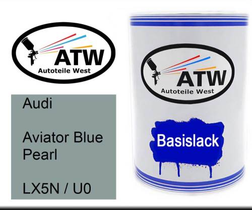Audi, Aviator Blue Pearl, LX5N / U0: 500ml Lackdose, von ATW Autoteile West.